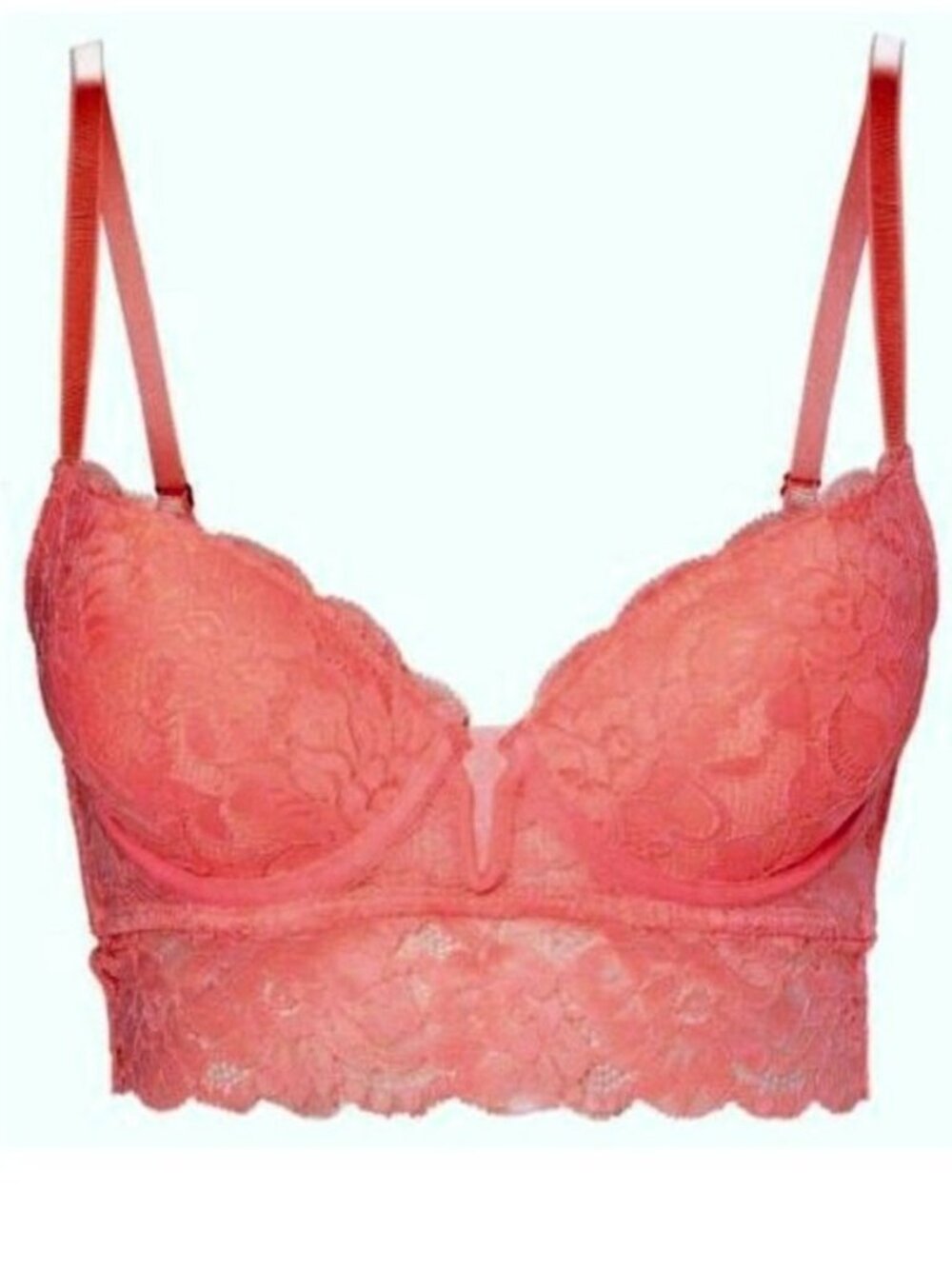 Marilyn Monroe Women's Full-Coverage Longline Lace Bra Rose Bisque Pink Size 36C